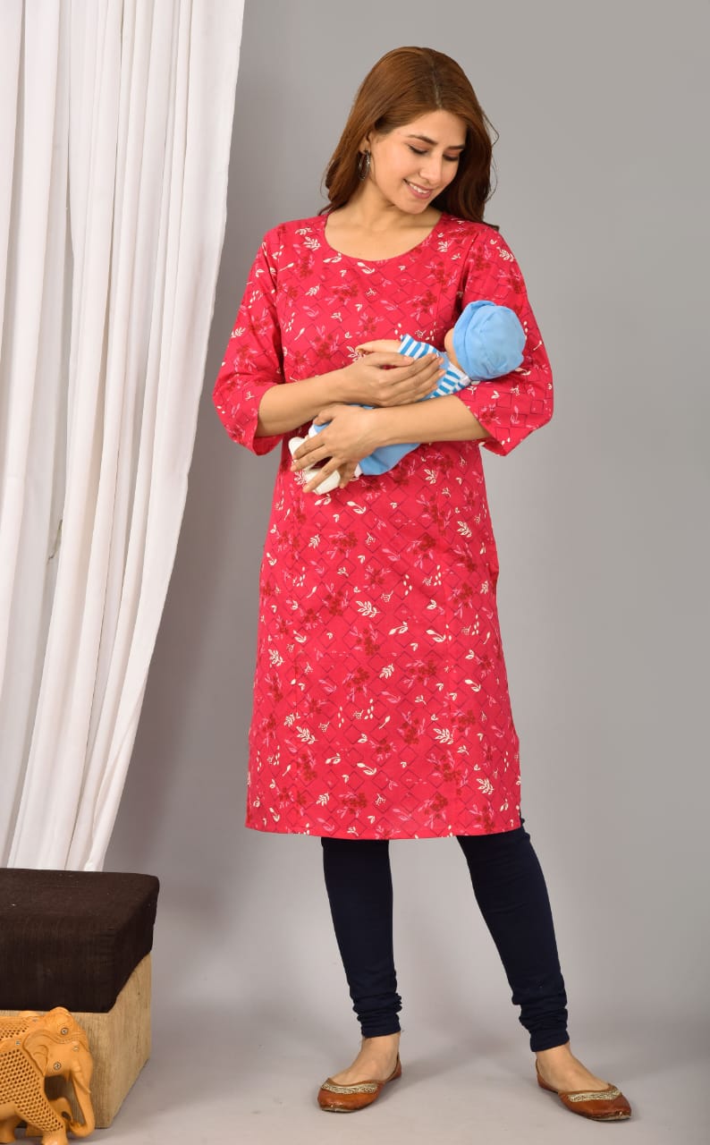 Cotton maternity and feeding kurti