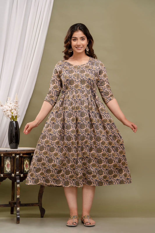 Cotton printed maternity and feeding kurti