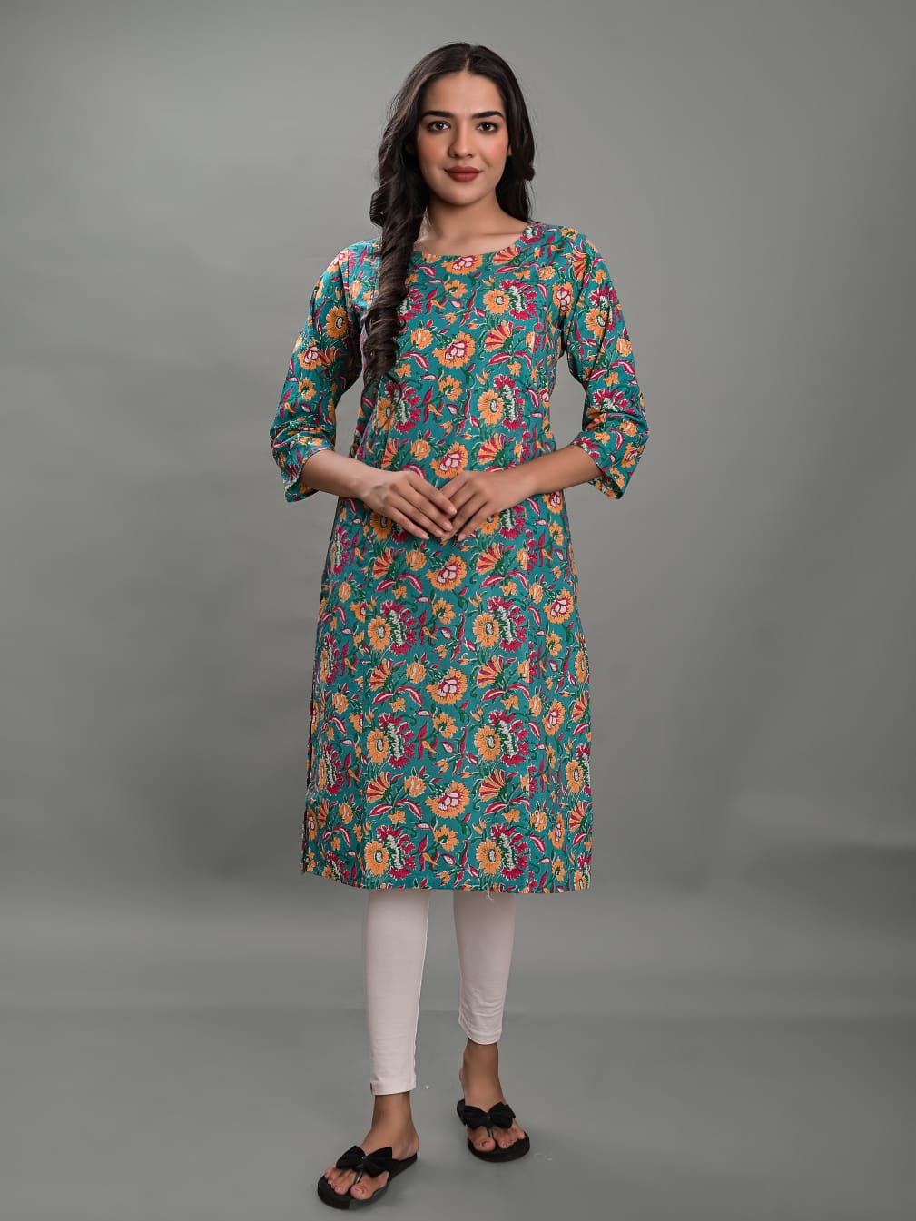 Jaipuri cotton maternity and feeding kurti