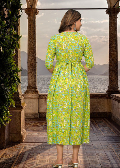 Carry green rayon maternity and feeding kurti